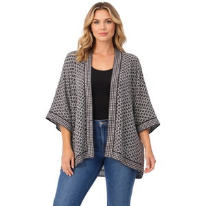 Max Studio Elegant Lightweight Black and White Cardigan Kimonos NWT Size L